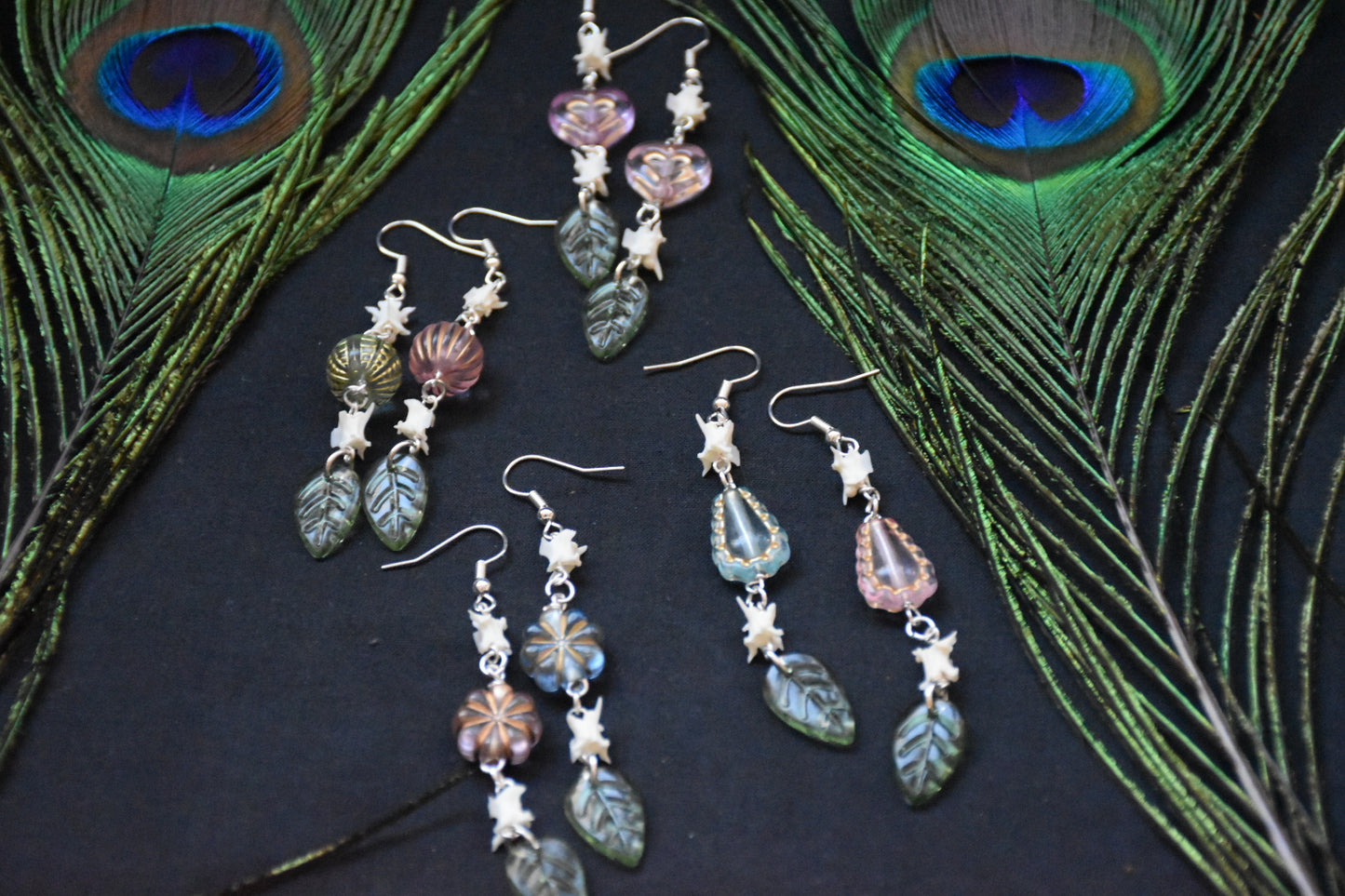 Whimsical snake earrings