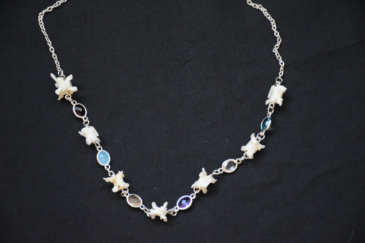 Snake glass bead necklace