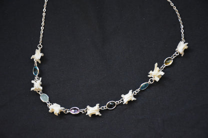 Snake glass bead necklace