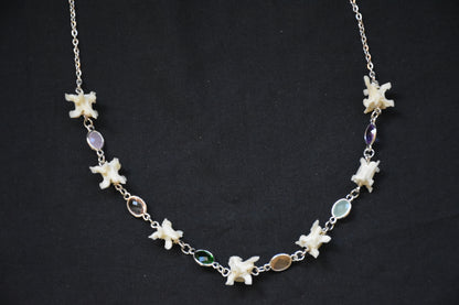 Snake glass bead necklace