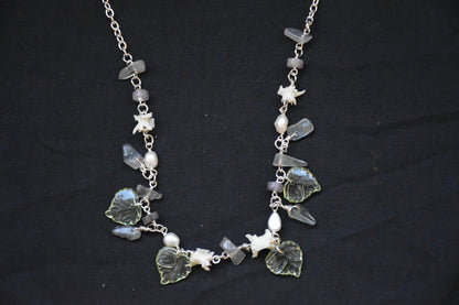 Leafy labradorite snake vertebrea jewelry