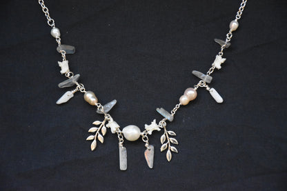 Leafy labradorite snake vertebrea jewelry