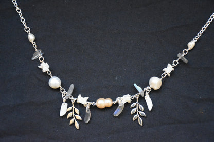Leafy labradorite snake vertebrea jewelry