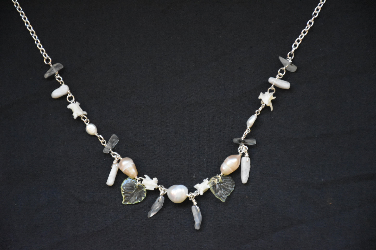 Leafy labradorite snake vertebrea jewelry