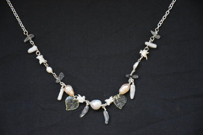 Leafy labradorite snake vertebrea jewelry