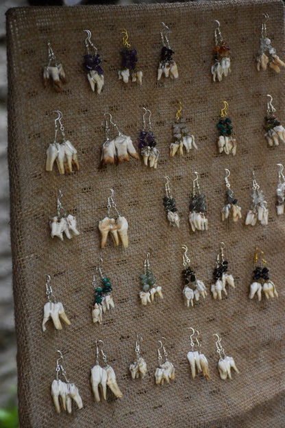 Crystal teeth earrings
