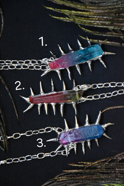 Crystal centipede necklace