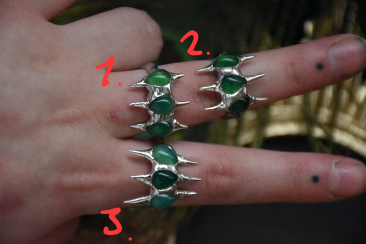 Soldered aventurine spike ring