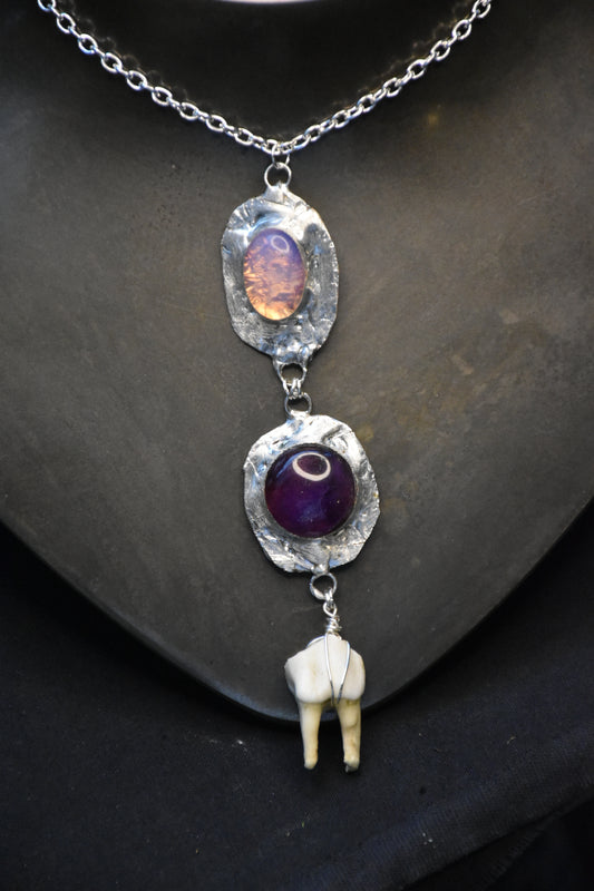 Crystal tooth necklaces