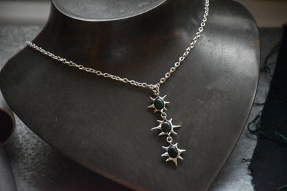 Moss agate star necklaces
