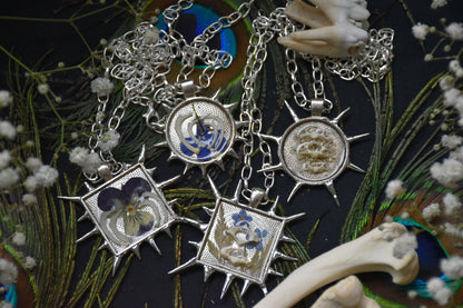 Soldered rat bone flower necklaces