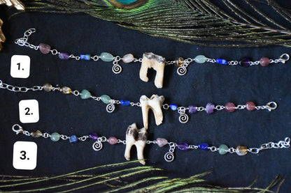 Rainbow crystal tooth bracelet