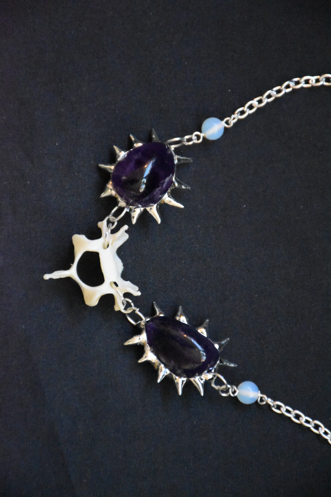 Fox bone amethyst necklaces