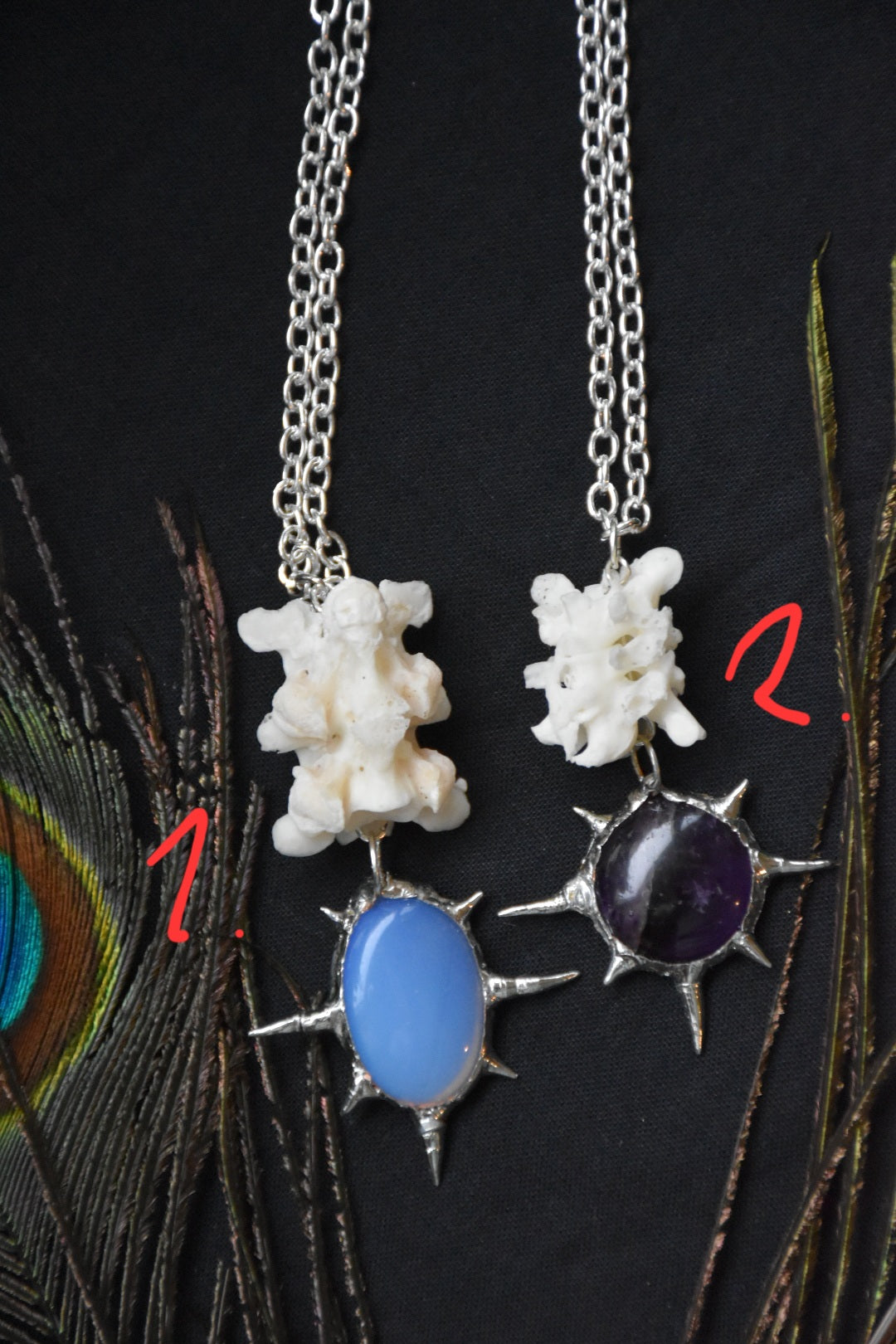 Soldered crystal snake necklaces