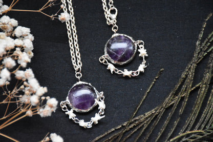 amethyst orb snake necklace