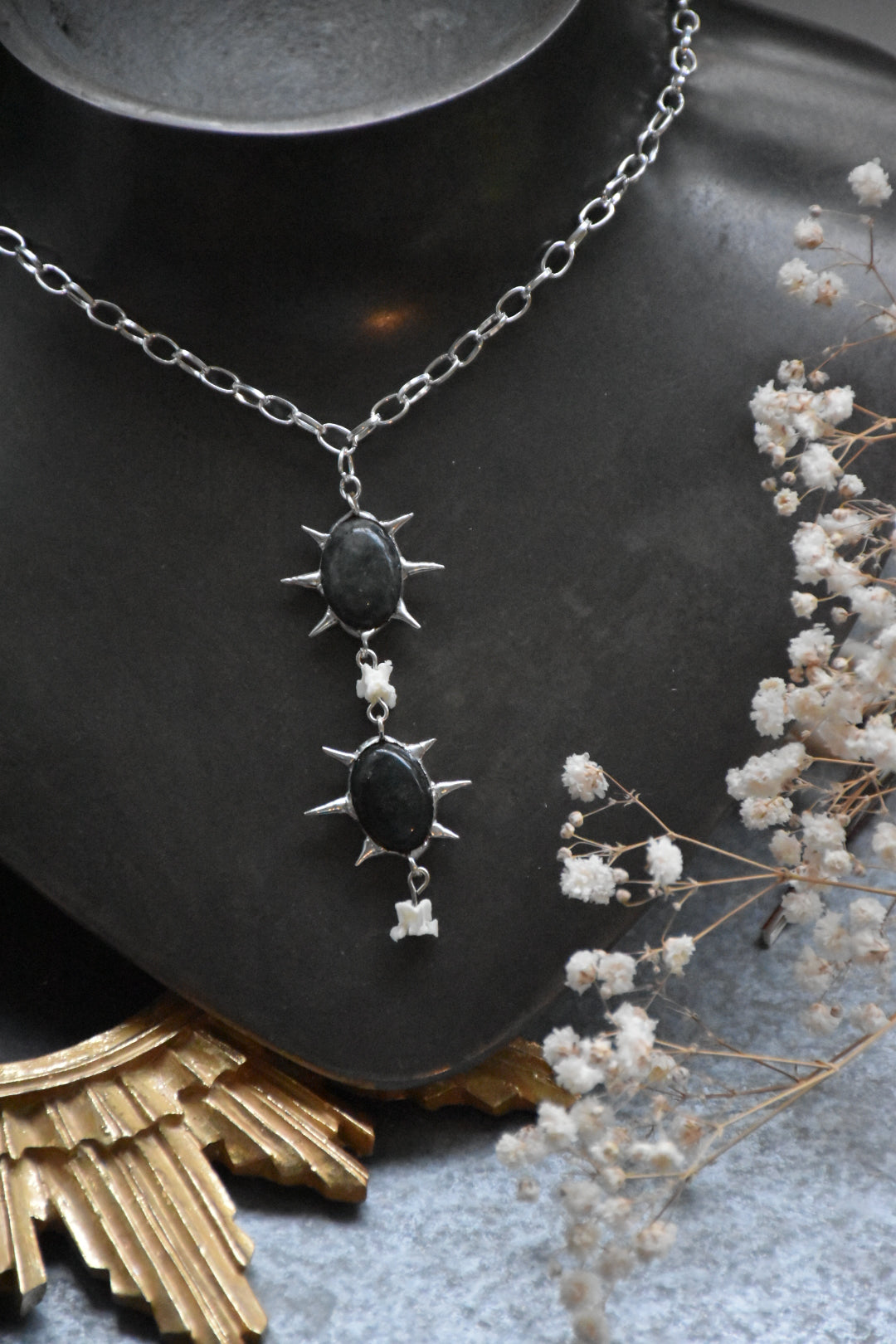 Labradorite snake necklaces