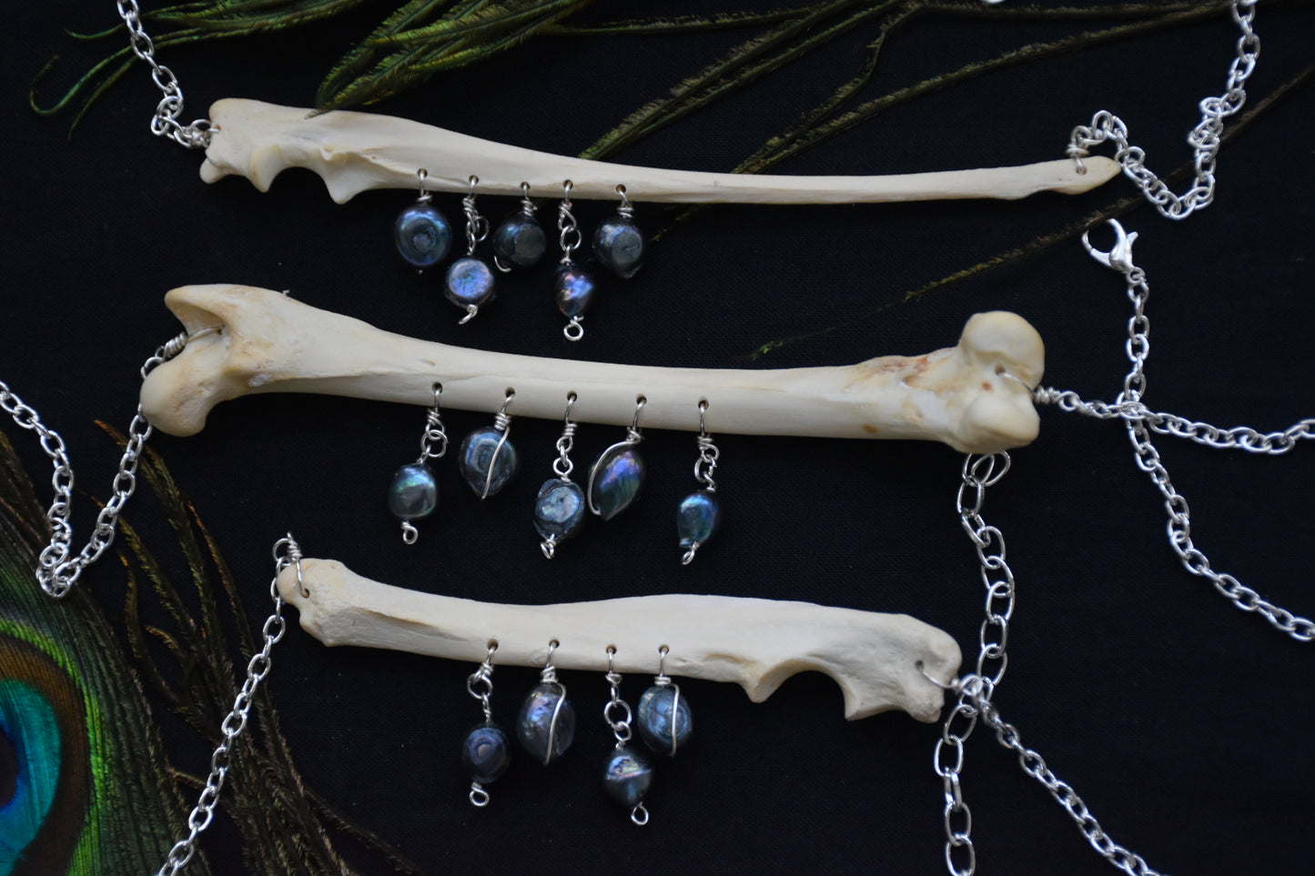 fox bone pearl necklace