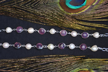 Amethyst pearl choker