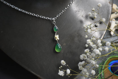 Snake vertebrae crystal necklaces