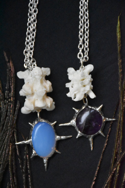 Soldered crystal snake necklaces