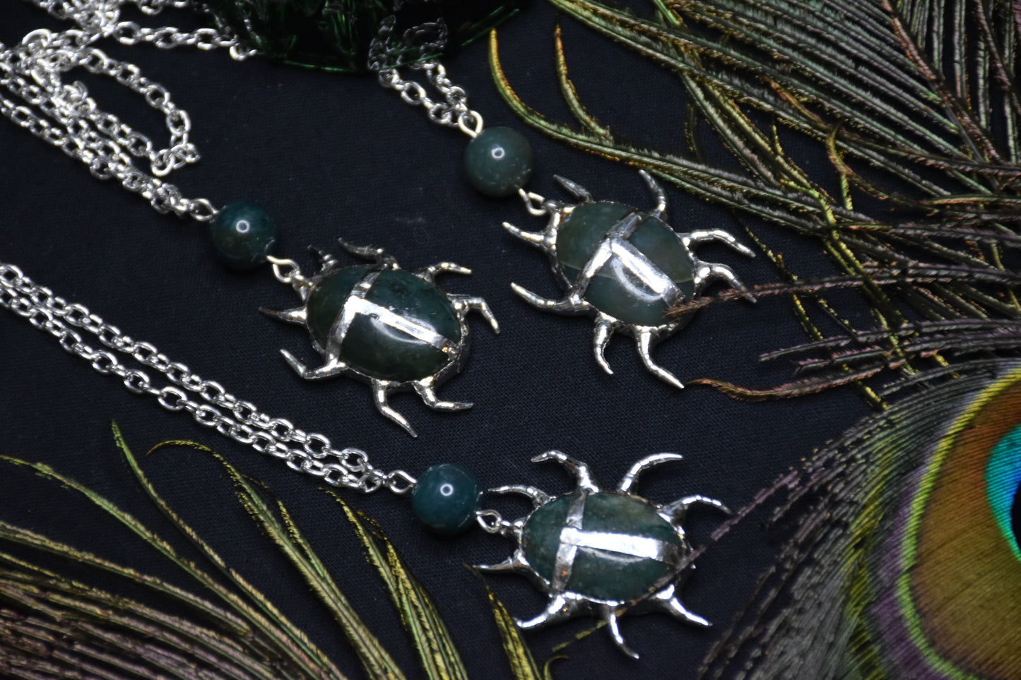 Big crystal bug necklace