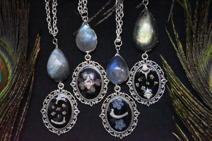 Labradorite flower necklaces