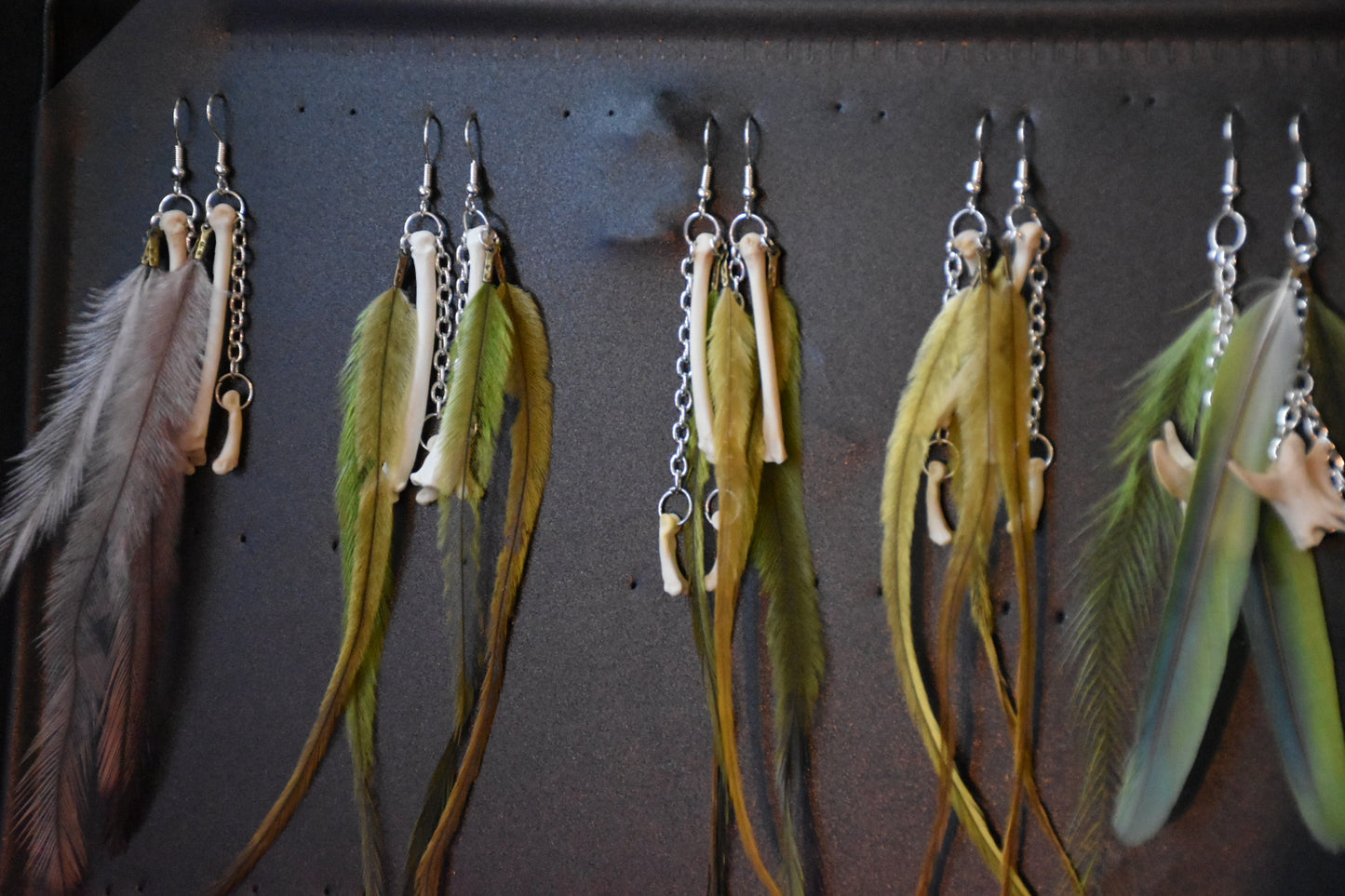Feather bone earrings