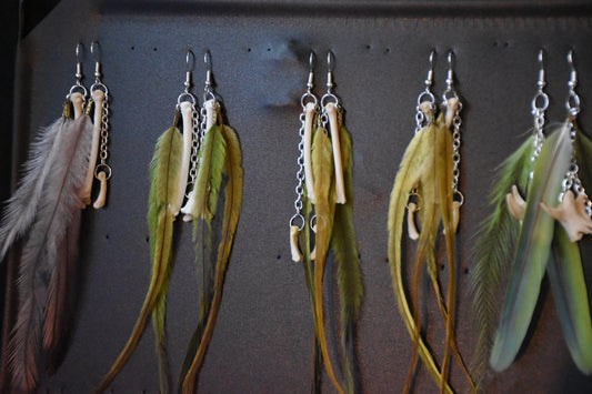 Feather bone earrings