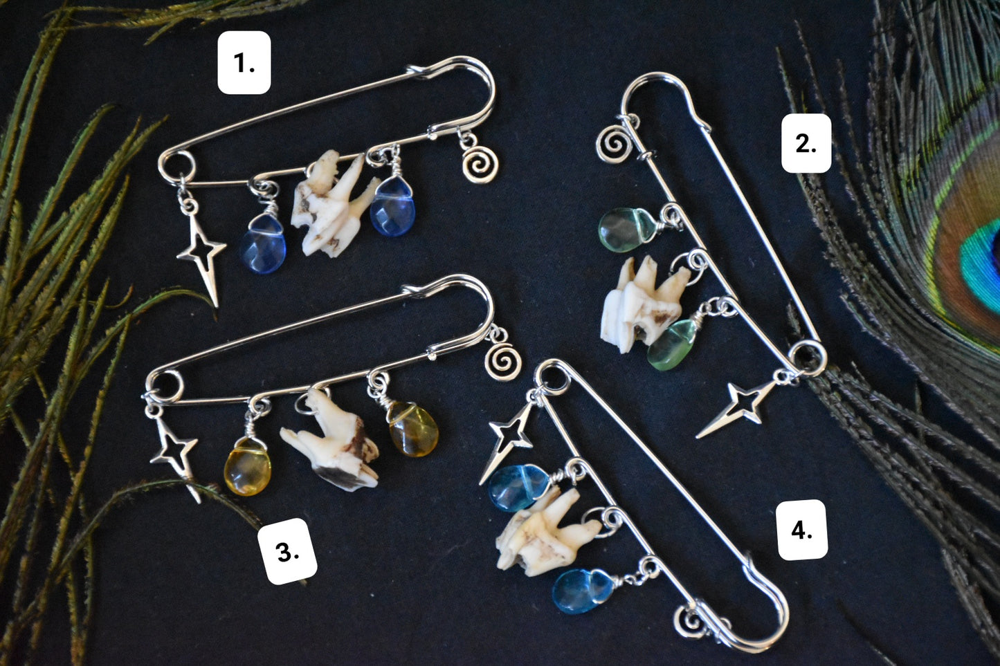 Toothy whimsical safety pin