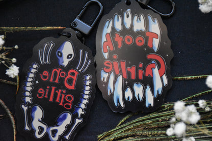 Bone/tooth girlie keychain
