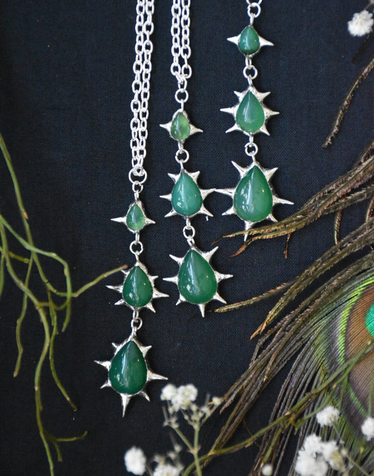 green spike necklaces
