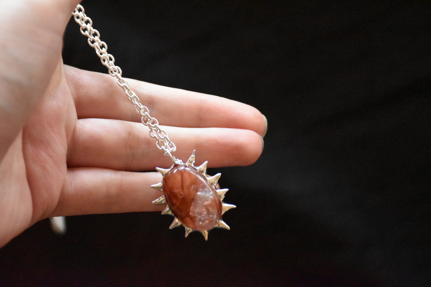 Sunburst crystal necklace