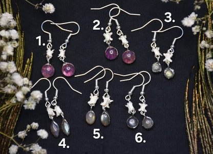 Soldered stone snake earrings