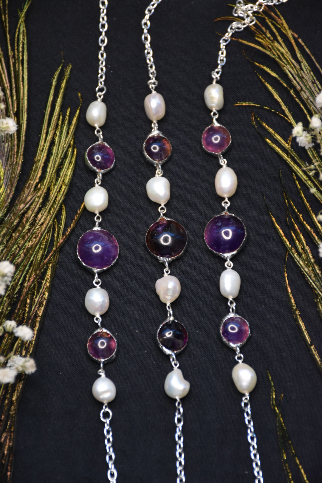 Amethyst pearl necklace
