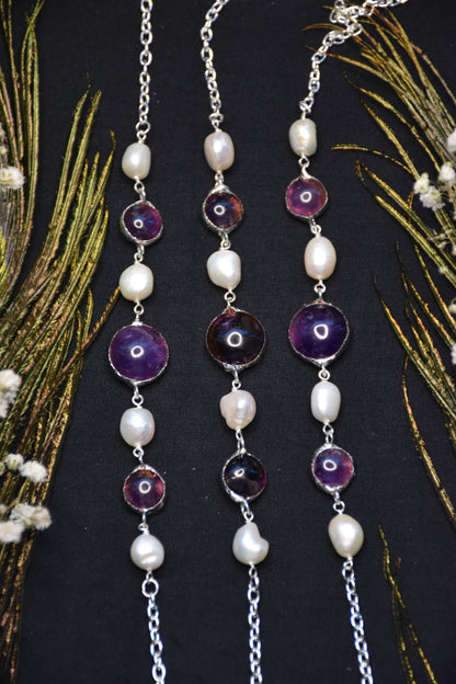Amethyst pearl necklace