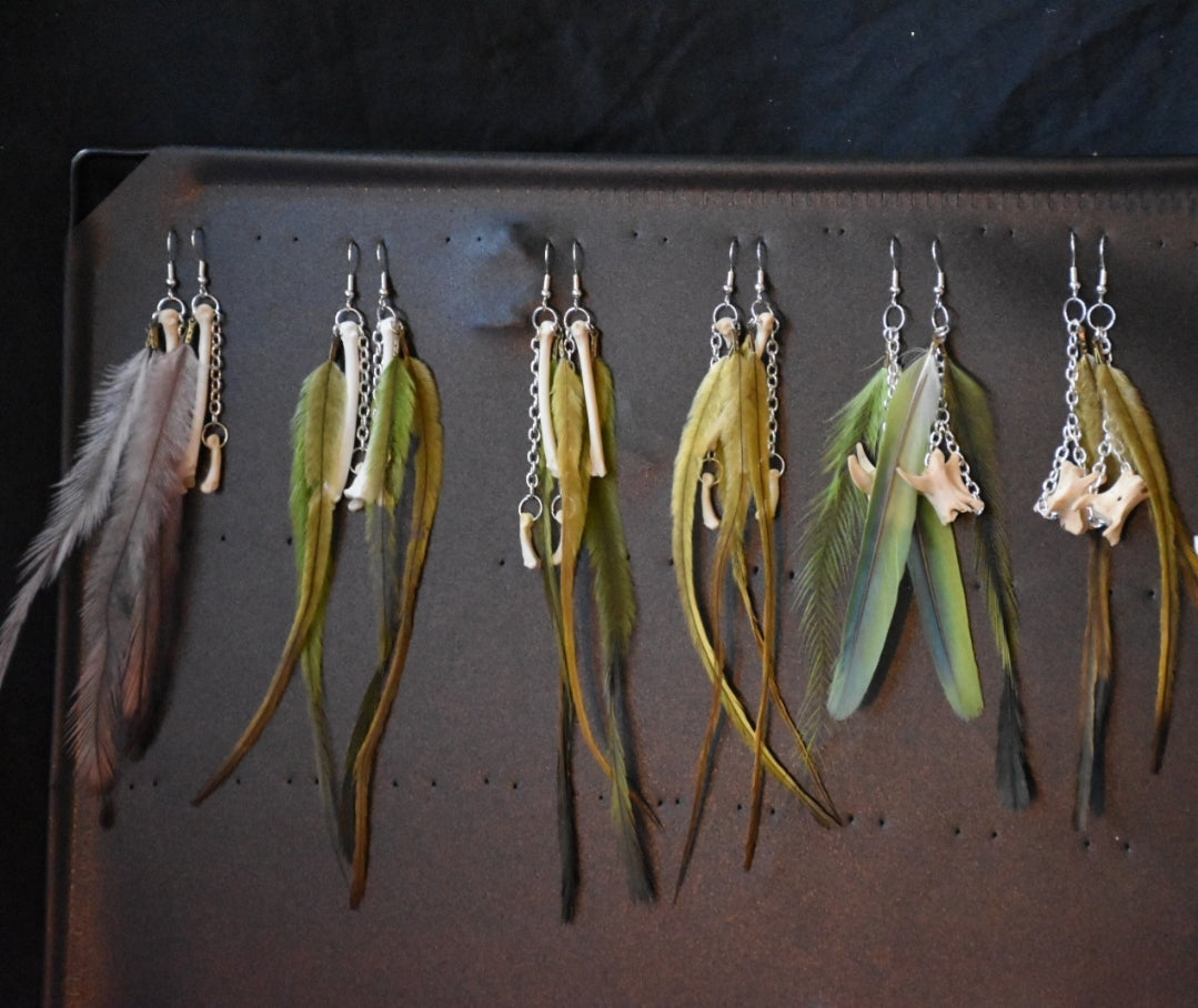 Feather bone earrings