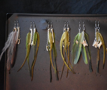Feather bone earrings