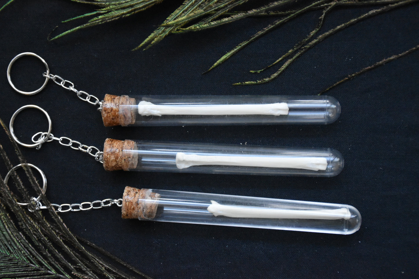 fox bone bottle keychain