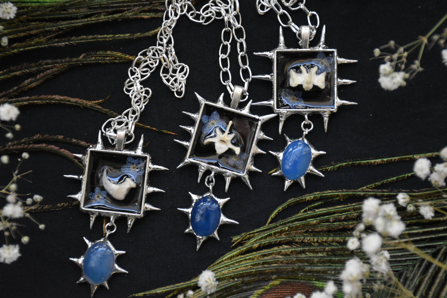 Blue blossom necklaces