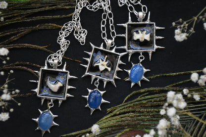 Blue blossom necklaces