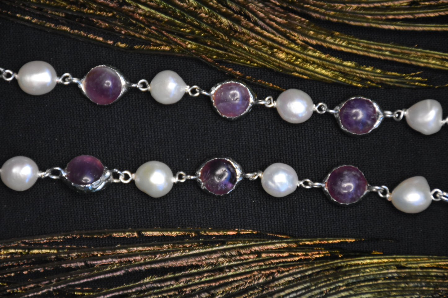 Amethyst pearl choker