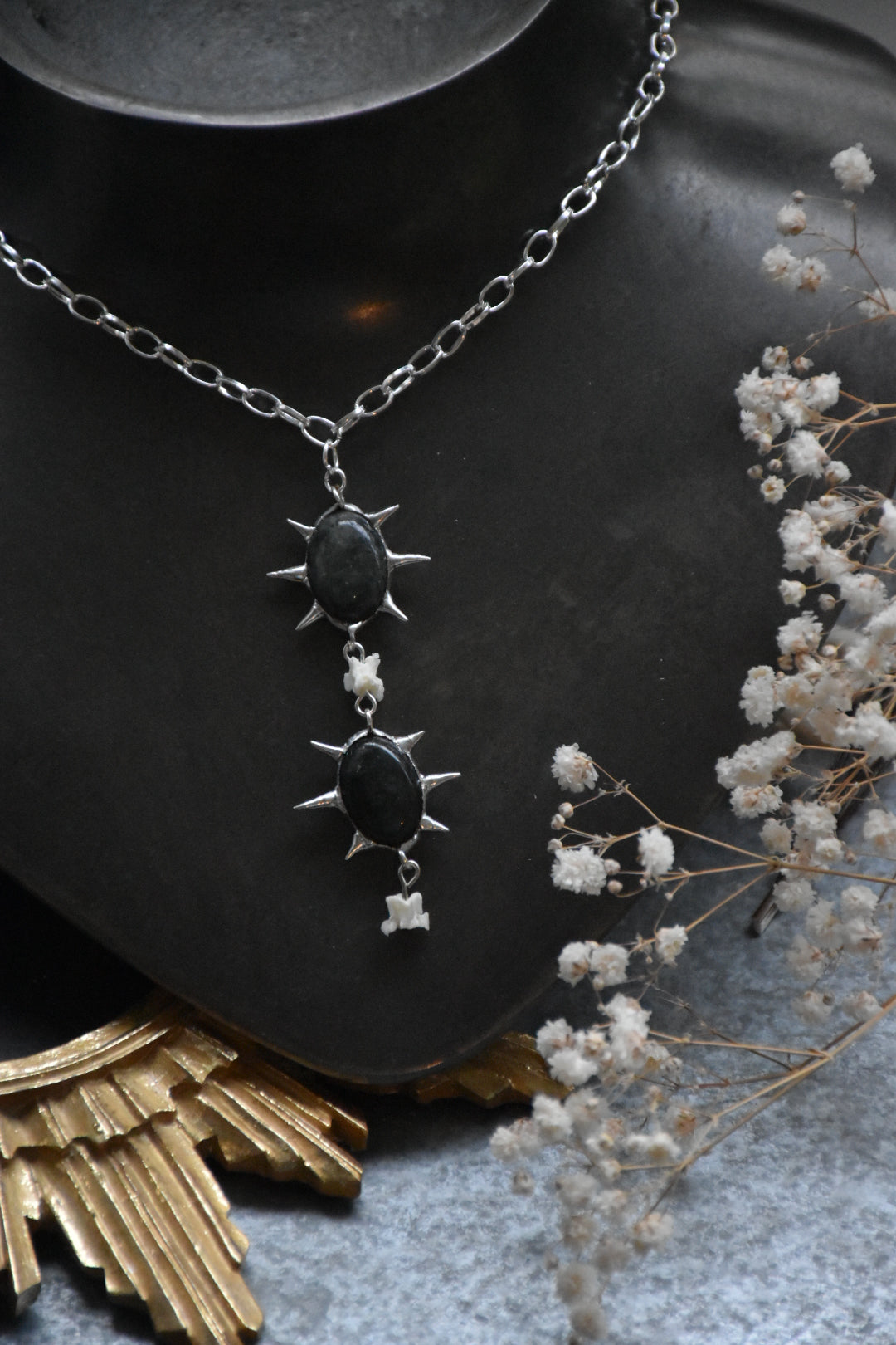 Labradorite snake necklaces