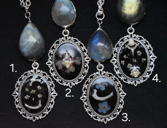 Labradorite flower necklaces