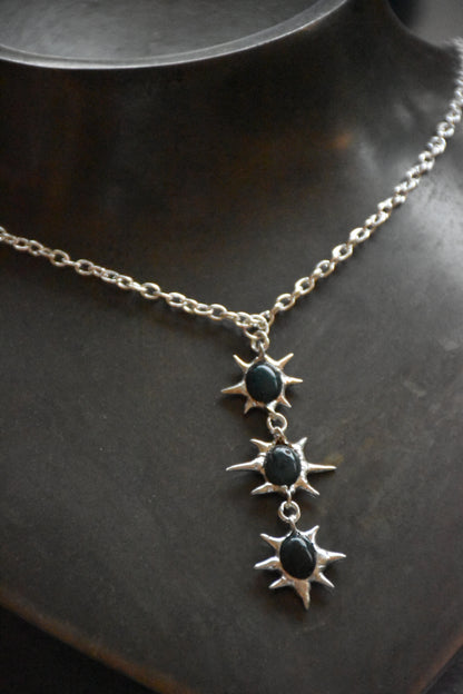 Moss agate star necklaces