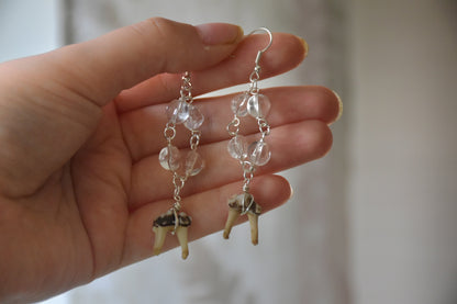 Glass bead tooth earrings