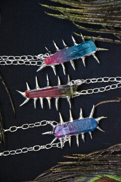 Crystal centipede necklace