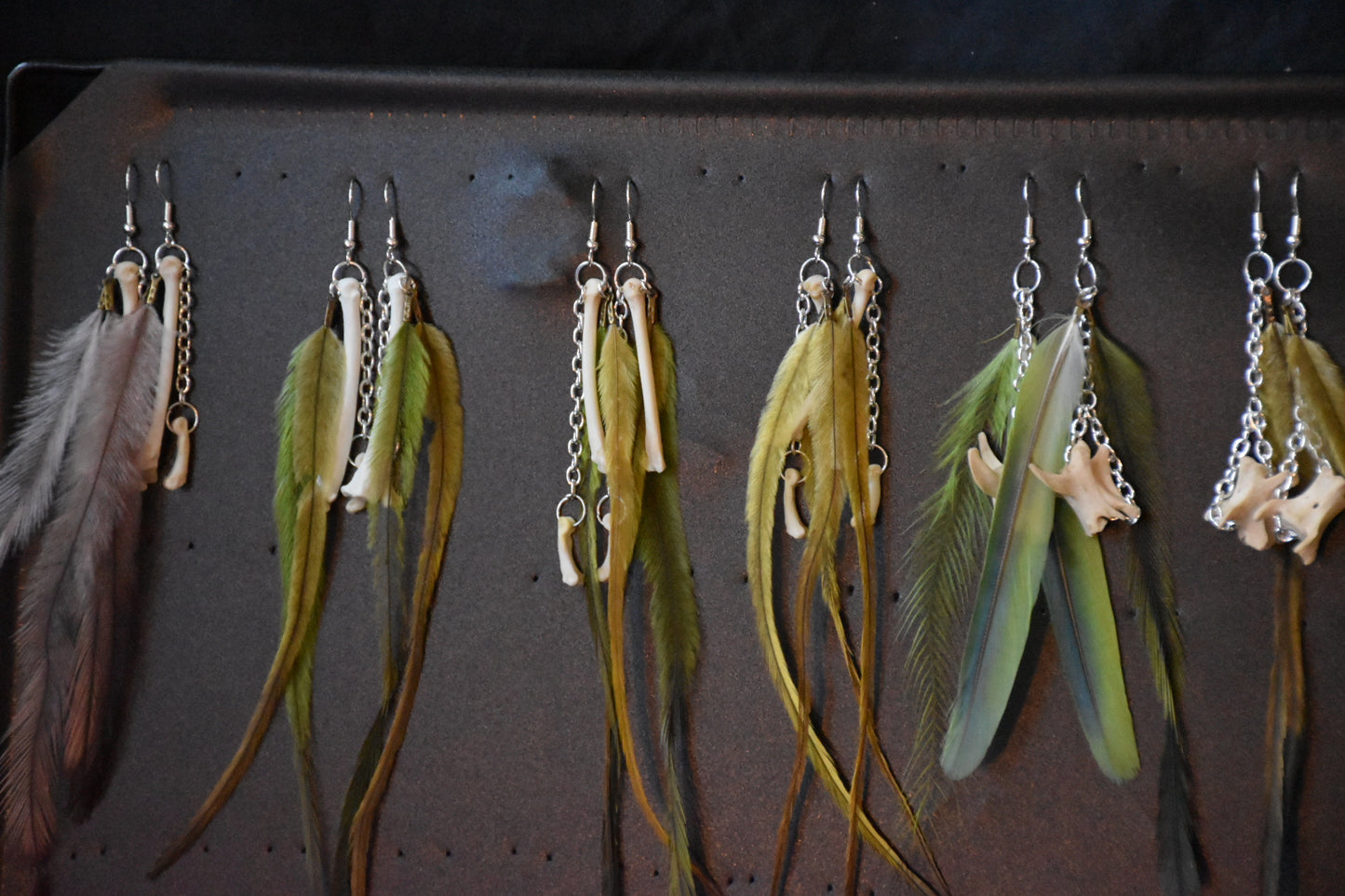 Feather bone earrings