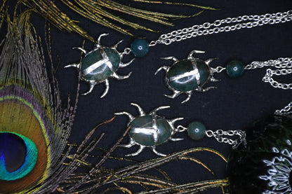 Big crystal bug necklace