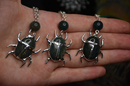 Big crystal bug necklace