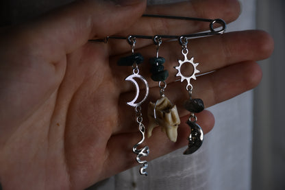 Safety pin tooth charms